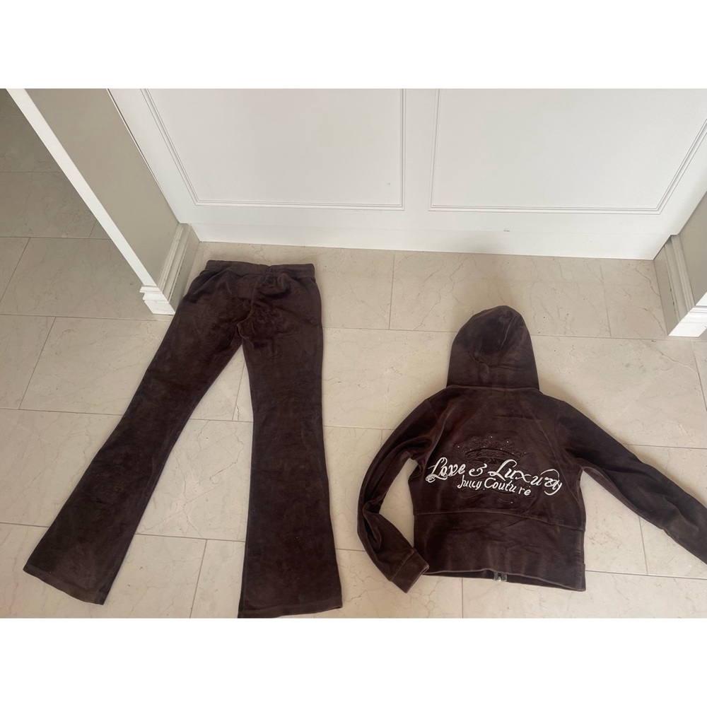 Juicy couture size small brown tracksuit velour bling y2k